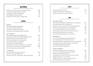 Golden Pig wine menu